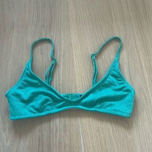 Triangl green Maia Jaded sparkle top, size Small.